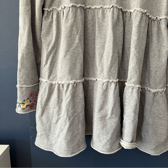 Johnny Was Light Gray Hoodie with Floral Embroidery - Picture 9 of 11